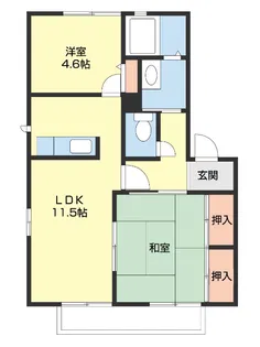 グリーンヒルズ丸山【202号室】の間取り