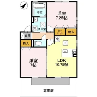 ウィルモア・ロッシェ A棟【1階】の間取り