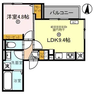 D-Luce黒田-EAST(ディールーチェ)【3階】の間取り