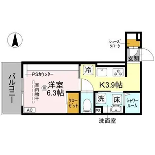 D-Luce寄合町(ディールーチェヨリアイマチ)【1階】の間取り