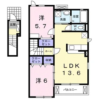 ラ・セゾン・クレール【2階】の間取り