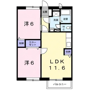 ハイツシャルマンリコA【2階】の間取り