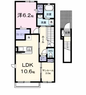 フロレゾンD【2階】の間取り