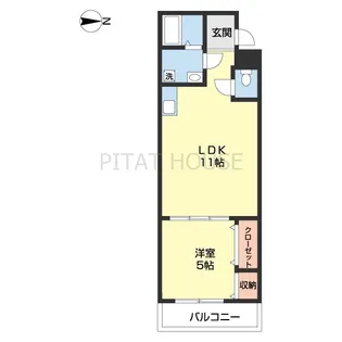 ラフィーネ石本【201号室】の間取り