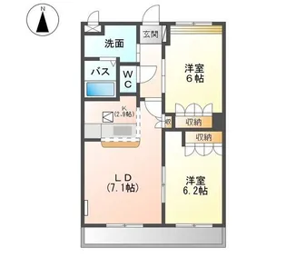 プランドールM&N【101号室】の間取り