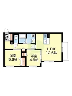 シャーメゾン秋月の杜【202号室】の間取り