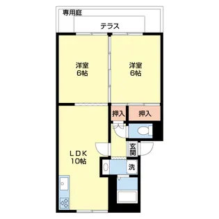 プレジール木ノ本Ⅱ【107号室】の間取り