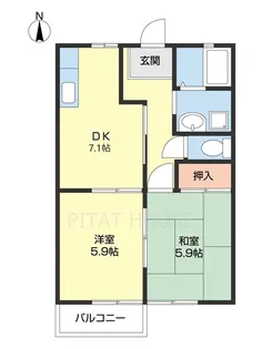 フレグランス布施屋【202号室】の間取り
