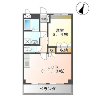 1LDKの間取り画像