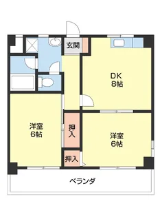 リベラルパレス新留【2階】の間取り
