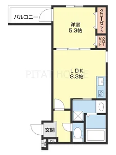 フジパレス東釘貫丁【303号室】の間取り