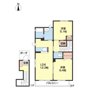 シャーメゾンラシュレ【202号室】の間取り