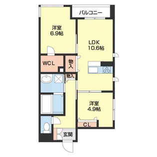 ベレオ吹上【102号室】の間取り