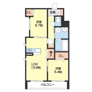 ベレオ吹上【105号室】の間取り