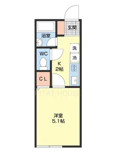 TJ本脇A棟【110号室】の間取り