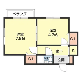ロイヤルコーポ琴の浦【1階】の間取り