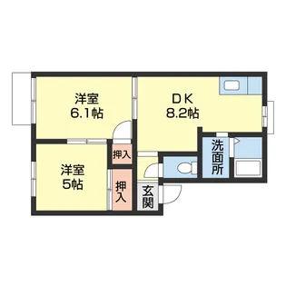 タウニィ寿里【207号室】の間取り