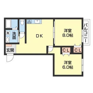 ヴィラねごろ【201号室】の間取り