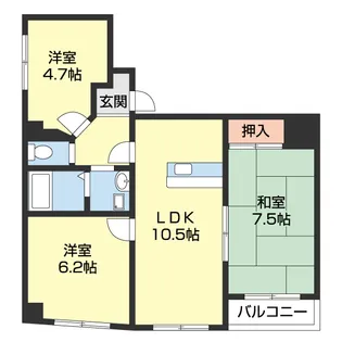 ヴィラパーク本町【601号室】の間取り