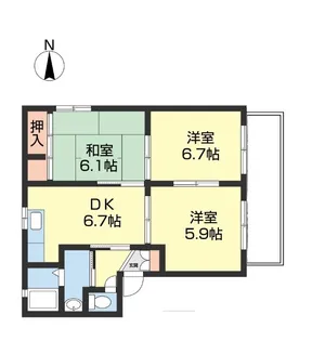 シャーメゾンくすの木【107号室】の間取り