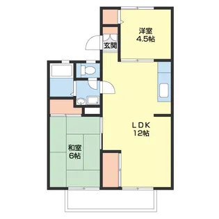 セジュールのざきE棟【218号室】の間取り