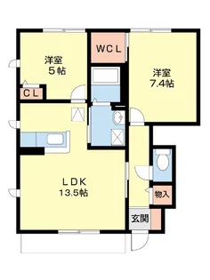 シャーメゾン紀水Ⅲ【108号室】の間取り