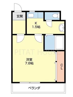西マンション【402号室】の間取り