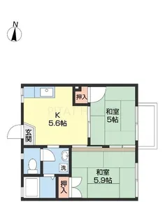 フォーブル若葉【103号室】の間取り