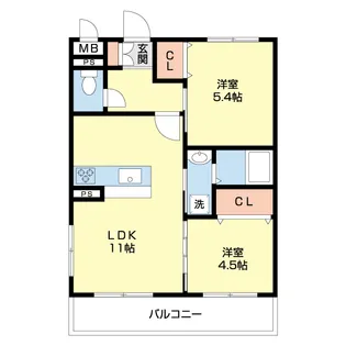 カサ・エイト【105号室】の間取り