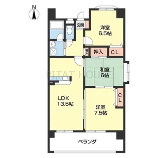 ルミエール小松原【201号室】の間取り