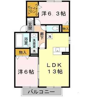 パイン テイル B棟【2階】の間取り
