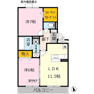 ファミリーメイト矢田 B棟【3階】の間取り