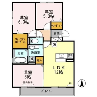 メゾンドヒル【2階】の間取り