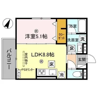 ピオーネ荘【1階】の間取り