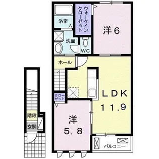 アーベンロートA【2階】の間取り