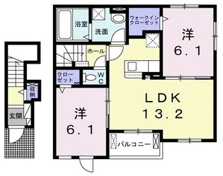 仮)毛見アパート【2階】の間取り