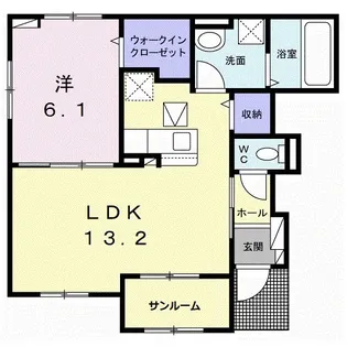 仮)毛見アパート【1階】の間取り