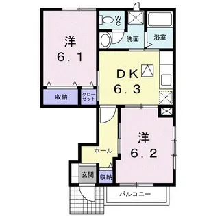 セーリウス梅原Ⅰ【1階】の間取り