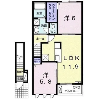 グレイスコートⅠ【2階】の間取り