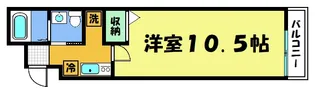 フラッティ毘沙門町【303号室】の間取り