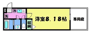 フラッティ花園春日【1階】の間取り