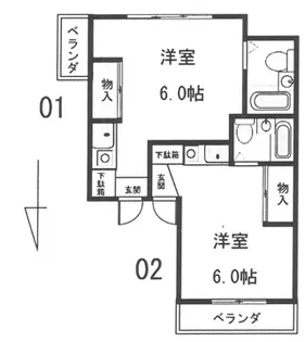 メゾンカプチーノ川島【2階】の間取り