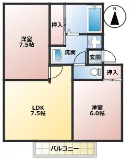 ハイツやすらい【102号室】の間取り