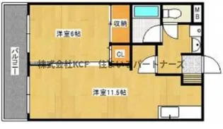 パラッツォ櫛原【407号室】の間取り