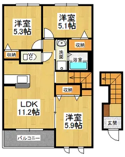 グランシャトー北島【2階】の間取り
