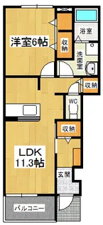 ヒルズ住吉B【1階】の間取り