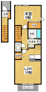 ソレイユ北島B【2階】の間取り