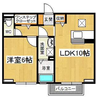サニープレイス B棟【202号室】の間取り