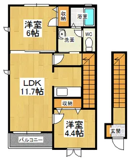 シャルマン・ファミーユ1【2階】の間取り
