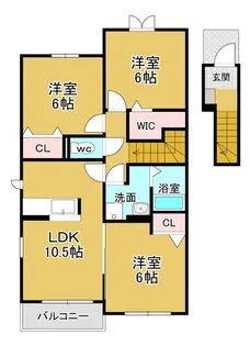 カーサ・セレーノB【2階】の間取り